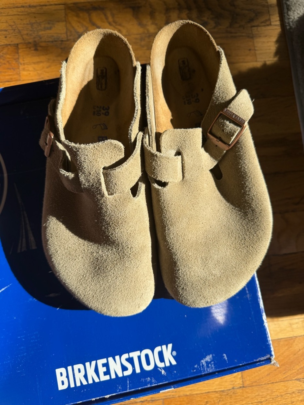 Birkenstock Taupe Boston Clogs - Picture 3 of 7